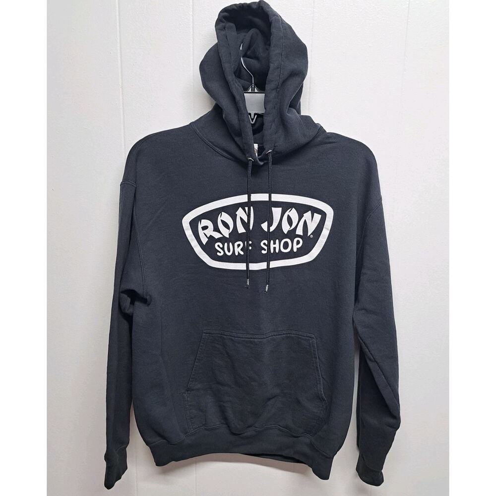 Ron Jon Surf Shop Black Graphic Print Hooded Sweatshirt Women's Size Small